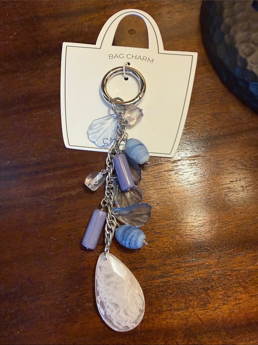 Chico’s Blue & Lavender Bead Bag Charm New!